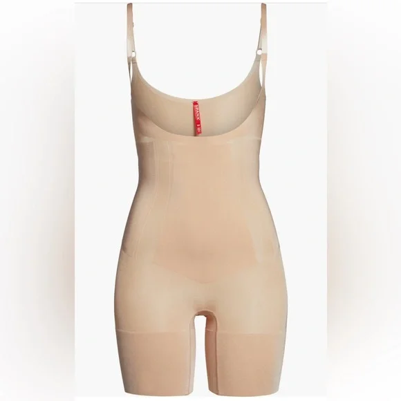 Spanxsculpt OnCore Open Bust Mid Thigh Nude Shapewear Bodysuit - Picture 3 of 4